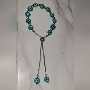 925 silver Adjustable Turkish eye bracelet